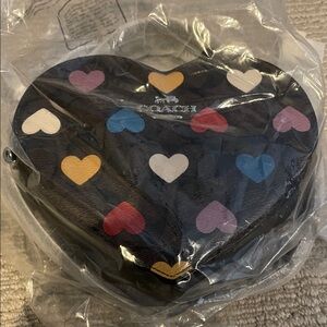 Coach Heart-Shaped Bag with Colorful Hearts